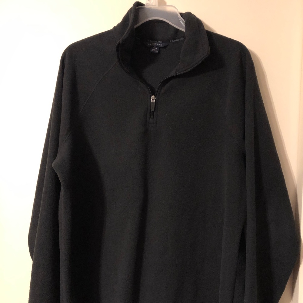 Lands' End Black Fleece Half-zip Pullover